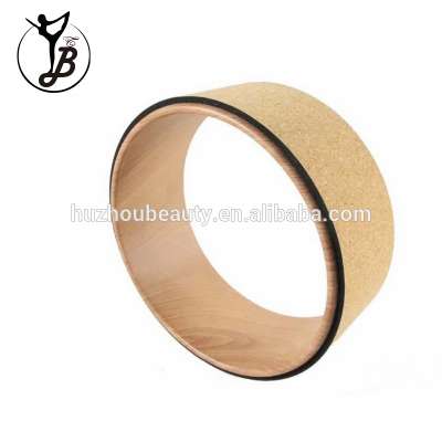 Cork Wood Yoga Wheel with Customized Logo for Body Balance